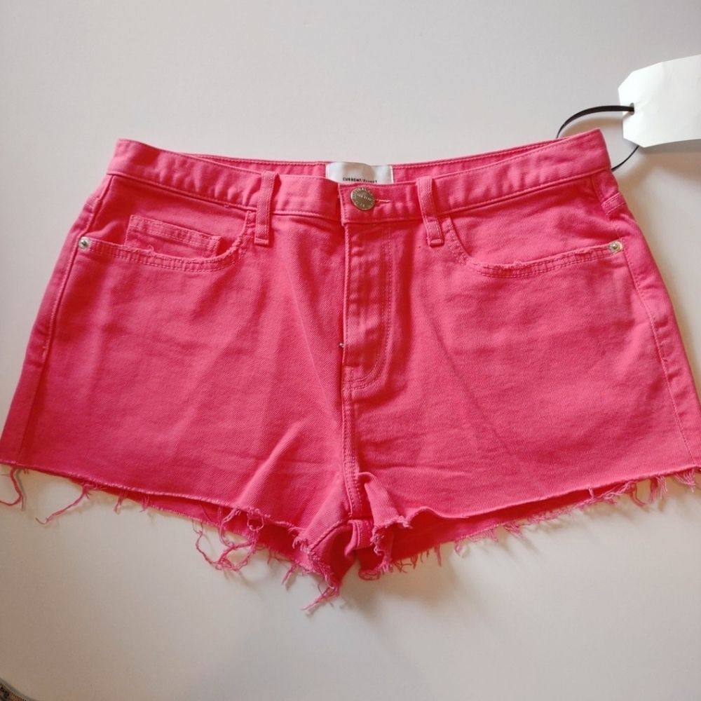 Current/Elliott Hot Pink Denim Jean Short Cutoffs NEW 28